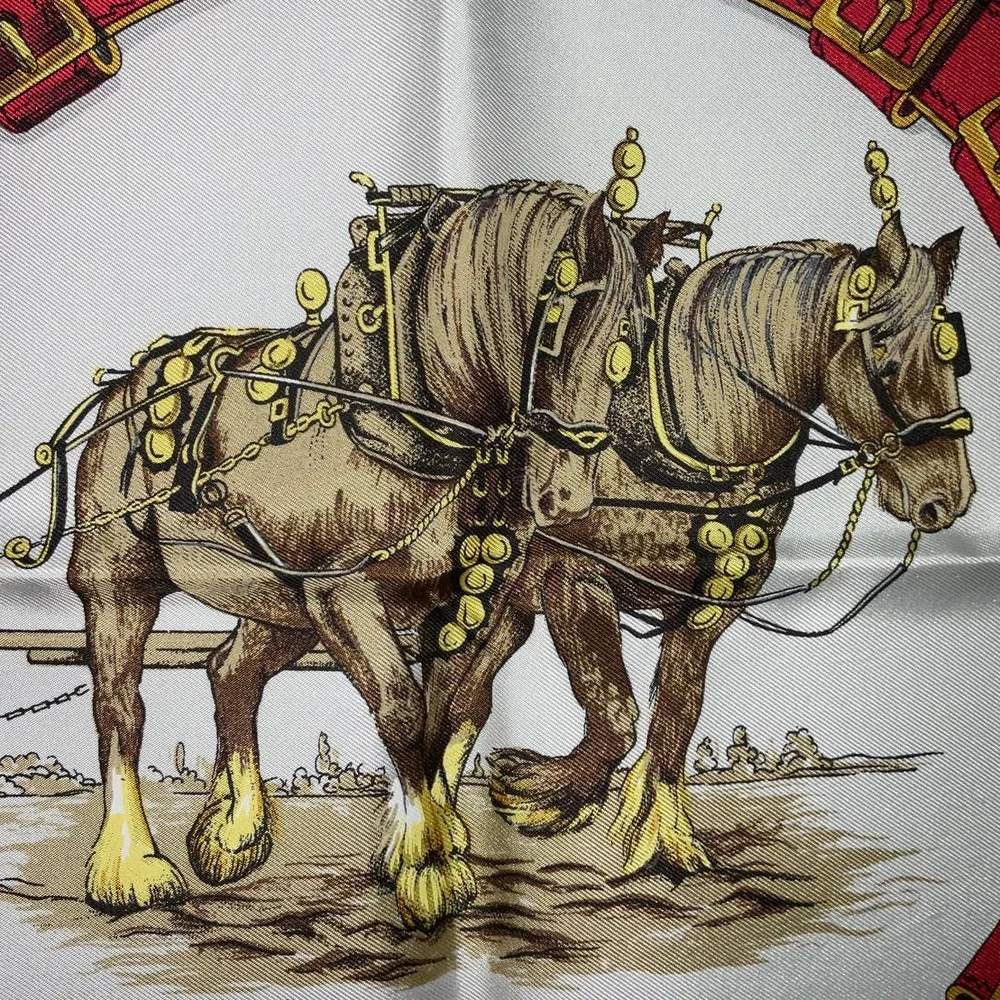 Hermes Scarf CARRE 90 "Cuiveeries" Carriage / Blue/ Red / Silk 100% NWT/BOX - Picture 11 of 16